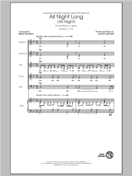 page one of All Night Long (All Night) (arr. Deke Sharon) (SSATB Choir)