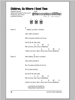 page one of Children, Go Where I Send Thee (Guitar Chords/Lyrics)