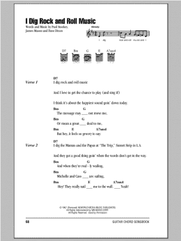 page one of I Dig Rock And Roll Music (Guitar Chords/Lyrics)