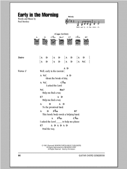 page one of Early In The Morning (Guitar Chords/Lyrics)