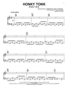 page one of Honky Tonk (Parts 1 & 2) (Piano, Vocal & Guitar Chords (Right-Hand Melody))