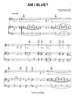 page one of Am I Blue? (Piano, Vocal & Guitar Chords (Right-Hand Melody))