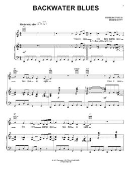 page one of Backwater Blues (Piano, Vocal & Guitar Chords (Right-Hand Melody))