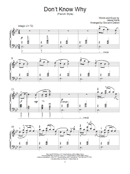 page one of Don't Know Why (Educational Piano)