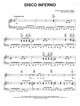 page one of Disco Inferno (Piano, Vocal & Guitar Chords (Right-Hand Melody))