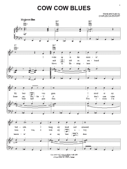 page one of Cow Cow Blues (Piano, Vocal & Guitar Chords (Right-Hand Melody))
