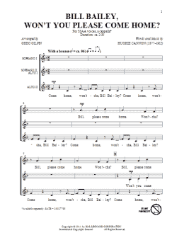page one of Bill Bailey, Won't You Please Come Home (arr. Greg Gilpin) (SSA Choir)