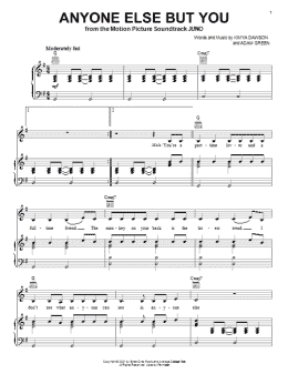 page one of Anyone Else But You (Piano, Vocal & Guitar Chords (Right-Hand Melody))