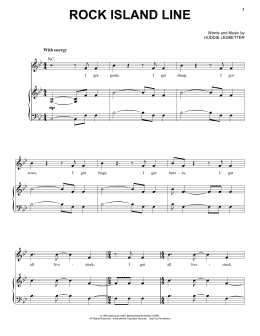 page one of Rock Island Line (Piano, Vocal & Guitar Chords (Right-Hand Melody))