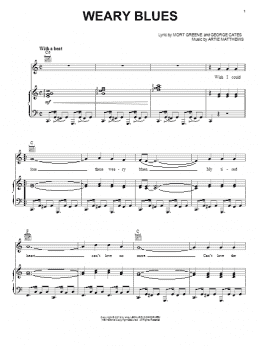 page one of Weary Blues (Piano, Vocal & Guitar Chords (Right-Hand Melody))
