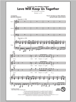 page one of Love Will Keep Us Together (3-Part Mixed Choir)
