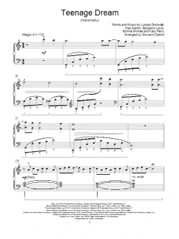 page one of Teenage Dream (Educational Piano)