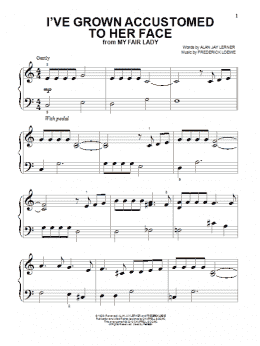 page one of I've Grown Accustomed To Her Face (Beginning Piano Solo)