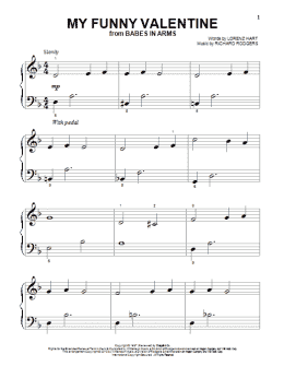 page one of My Funny Valentine (Beginning Piano Solo)