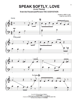 page one of Speak Softly, Love (Love Theme) (Beginning Piano Solo)