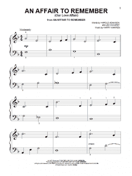 page one of An Affair To Remember (Our Love Affair) (Beginning Piano Solo)