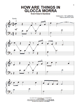 page one of How Are Things In Glocca Morra (Big Note Piano)