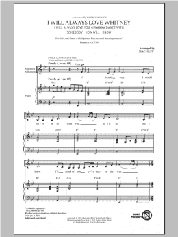 page one of I Will Always Love Whitney (SSA Choir)