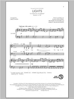 page one of Lights (SATB Choir)