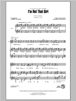 page one of I'm Not That Girl (from Wicked) (SSA Choir)