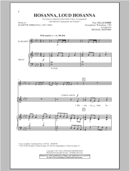 page one of Hosanna, Loud Hosanna (2-Part Choir)