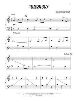 page one of Tenderly (Big Note Piano)