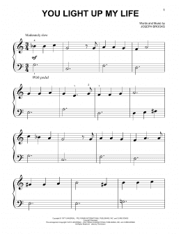 page one of You Light Up My Life (Beginning Piano Solo)