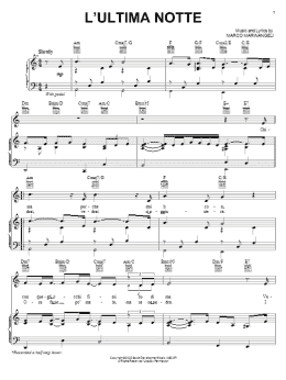 page one of L'Ultima Notte (Piano, Vocal & Guitar Chords (Right-Hand Melody))