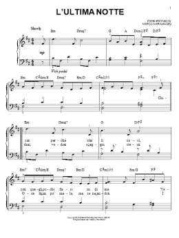 page one of L'Ultima Notte (Easy Piano)