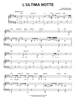 page one of L'Ultima Notte (Piano & Vocal)
