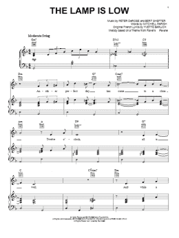 page one of The Lamp Is Low (Piano, Vocal & Guitar Chords (Right-Hand Melody))
