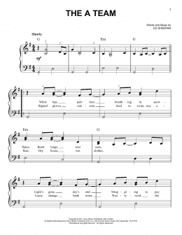 page one of The A Team (Easy Piano)