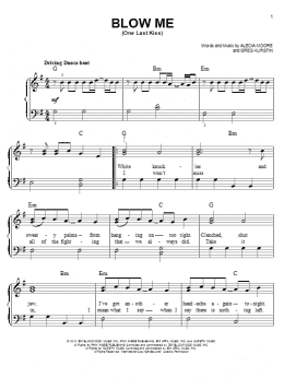 page one of Blow Me (One Last Kiss) (Easy Piano)