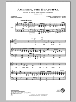 page one of America, The Beautiful (2-Part Choir)