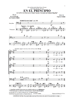 page one of En El Principio (SATB Choir)
