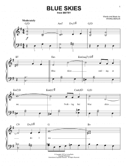 page one of Blue Skies (Easy Piano)