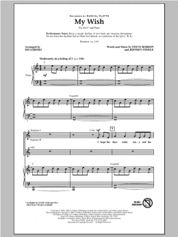 page one of My Wish (arr. Ed Lojeski) (SSA Choir)