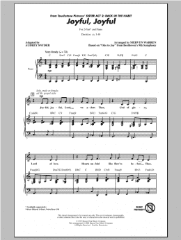 page one of Joyful, Joyful (from Sister Act 2) (arr. Audrey Snyder) (2-Part Choir)