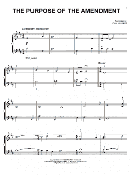 page one of The Purpose Of The Amendment (Easy Piano)