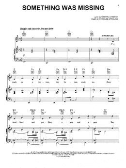 page one of Something Was Missing (Piano, Vocal & Guitar Chords (Right-Hand Melody))
