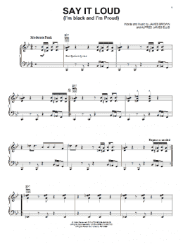 page one of Say It Loud (I'm Black And I'm Proud) (Piano, Vocal & Guitar Chords (Right-Hand Melody))