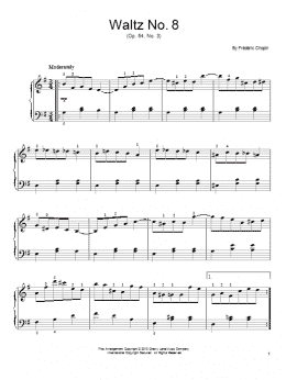 page one of Waltz No. 8, Op. 64, No. 3 (Easy Piano)