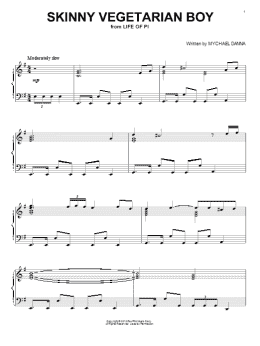 page one of Skinny Vegetarian Boy (Piano Solo)