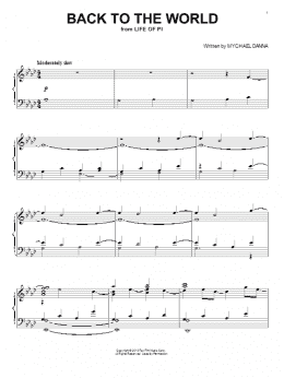 page one of Back To The World (Piano Solo)
