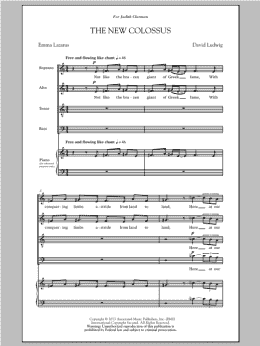 page one of The New Colossus (SATB Choir)