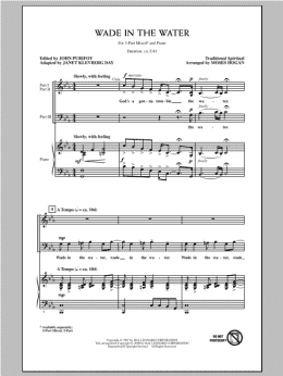 page one of Wade In The Water (3-Part Mixed Choir)