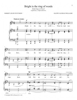 page one of Bright Is The Ring Of Words (Piano & Vocal)