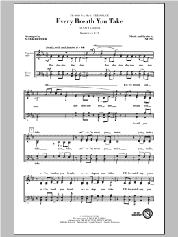 page one of Every Breath You Take (SATB Choir)