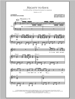 page one of Mighty To Save (SATB Choir)