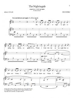page one of The Nightingale (Piano & Vocal)